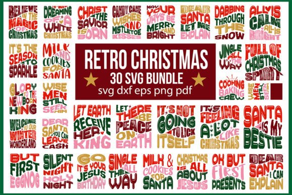 Download 30 SVG Retro Christmas Bundle, Holiday - Premium Resources