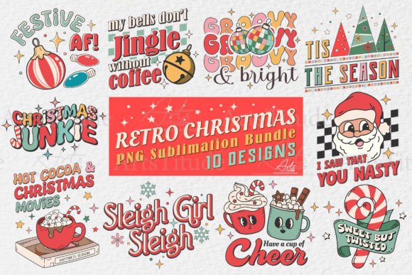 Download Retro Christmas Bundle PNG Sublimation - Premium Resources